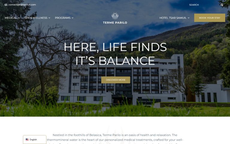 Terme Parilo – веб-страница изработена од SERAFIMOV GROUP